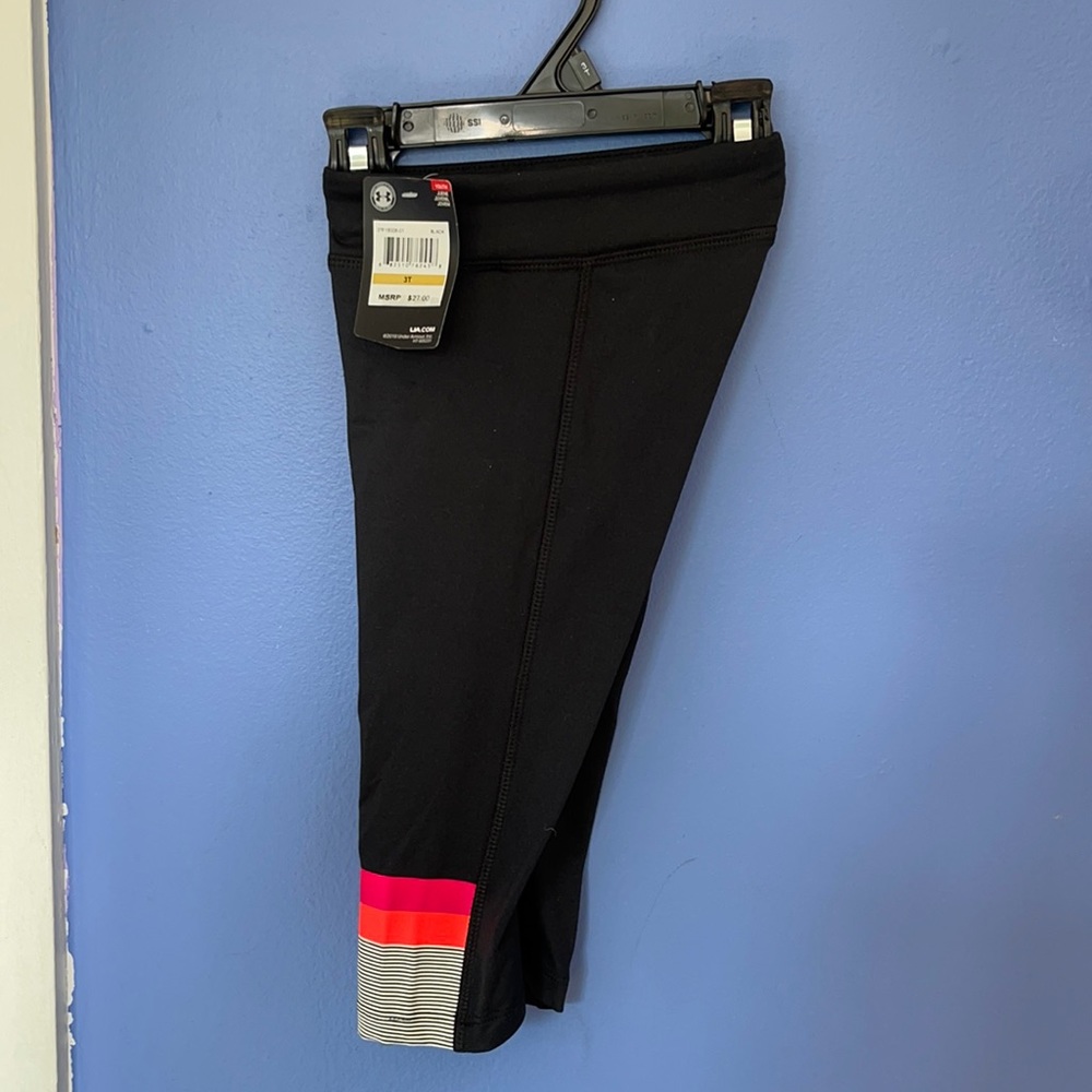 Girls Toddlers Under Armor Leggings Pants Black